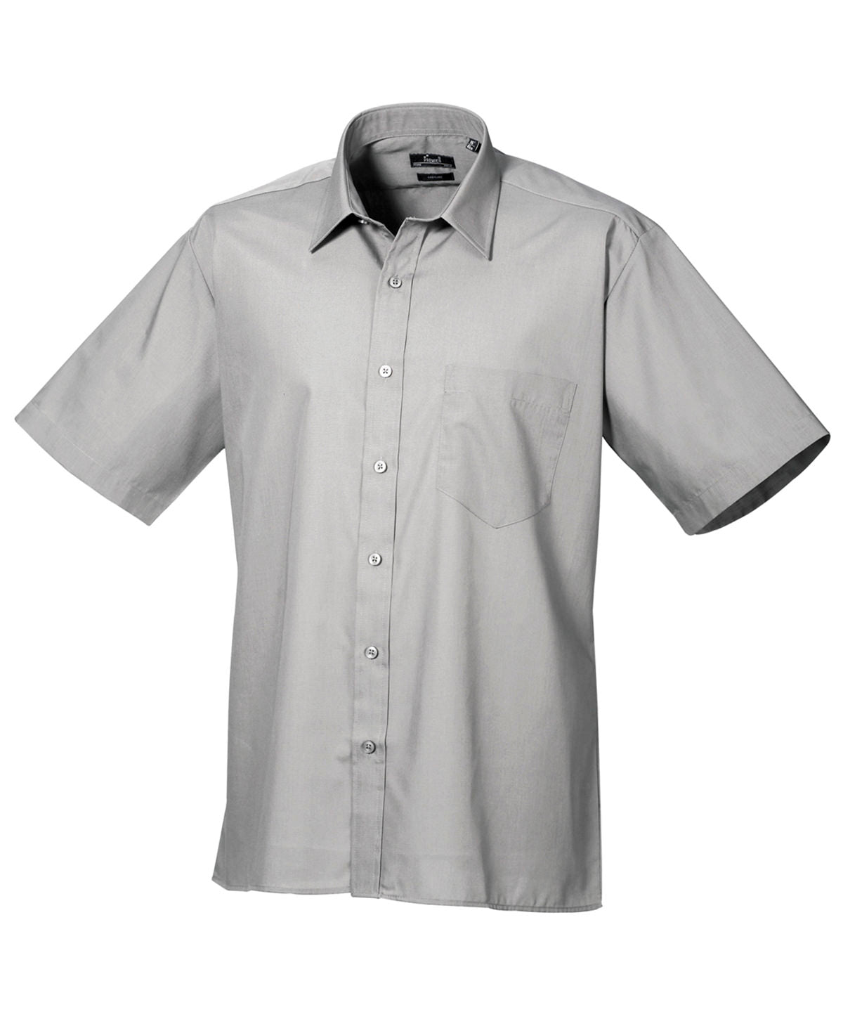 Men's Poplin Short Sleeve Work Shirt - Silver